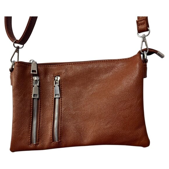 Crossbody Bag‎ Cognac shoulder purse 3 compartment - Picture 2 of 6
